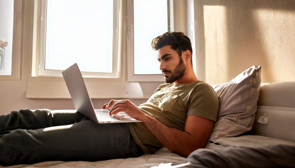 Teletrabajando desde la cama