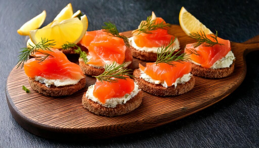 Canapés de salmón ahumado